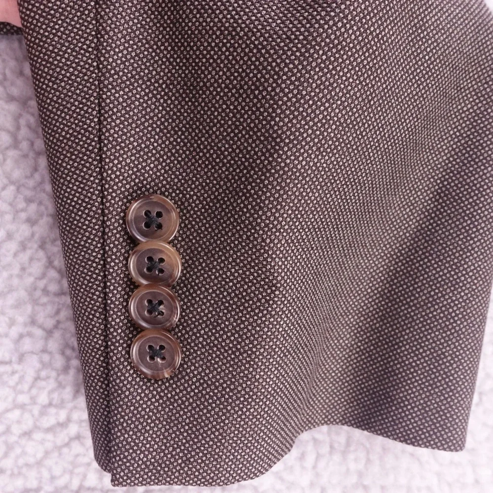 Loro Piana Super 130s Wool Suit Mens 50R 44 Brown 2 Piece DEAN CT Cremieux